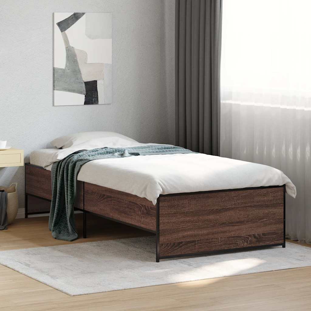 vidaXL Bed Frame without Mattress Brown Oak 90x190 cm Single 1