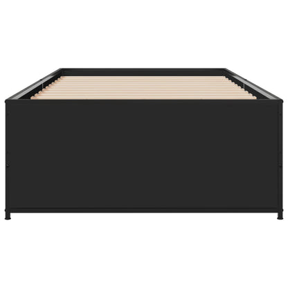 vidaXL Bed Frame without Mattress Black 75x190 cm Small Single 4