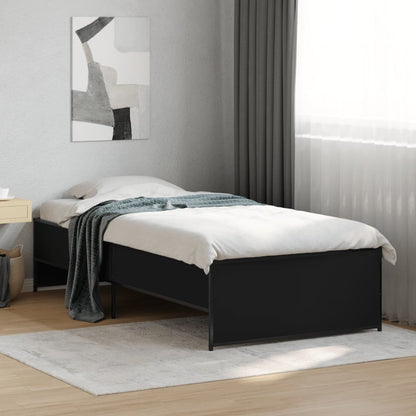 vidaXL Bed Frame without Mattress Black 75x190 cm Small Single 1