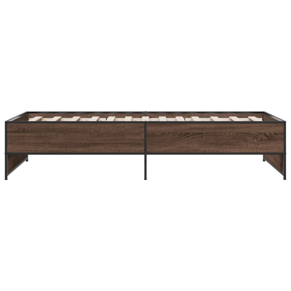 vidaXL Bed Frame without Mattress Brown Oak 75x190 cm Small Single 5