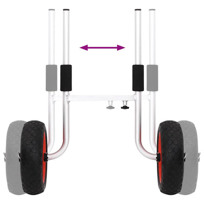 vidaXL Kayak Trolley Detachable 100 kg Aluminium 5
