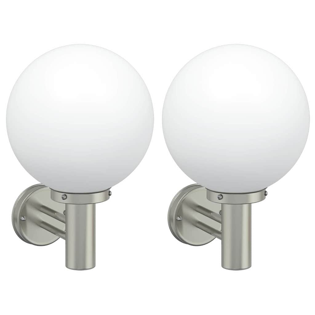 vidaXL Outdoor Wall Light 2 pcs Silver 28 x 25 x 38 cm 2