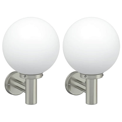 vidaXL Outdoor Wall Light 2 pcs Silver 28 x 25 x 38 cm 2