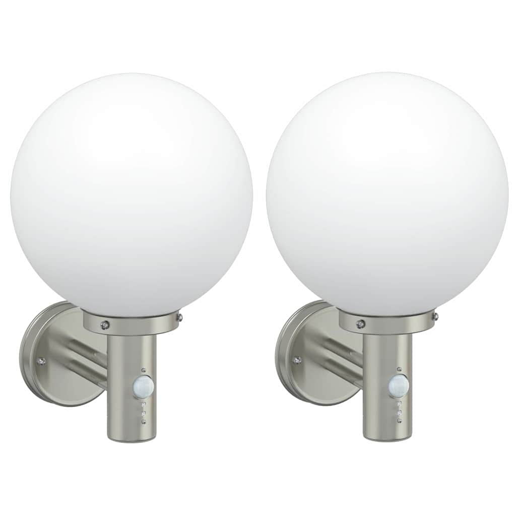 vidaXL Outdoor Wall Light 2 pcs Silver 28 x 25 x 38 cm 1