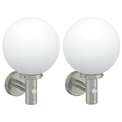 vidaXL Outdoor Wall Light 2 pcs Silver 28 x 25 x 38 cm 1