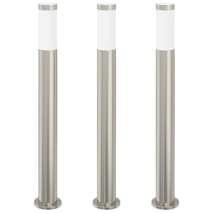 vidaXL Bollard Lights 3pcs 80 cm Stainless Steel IP44 2