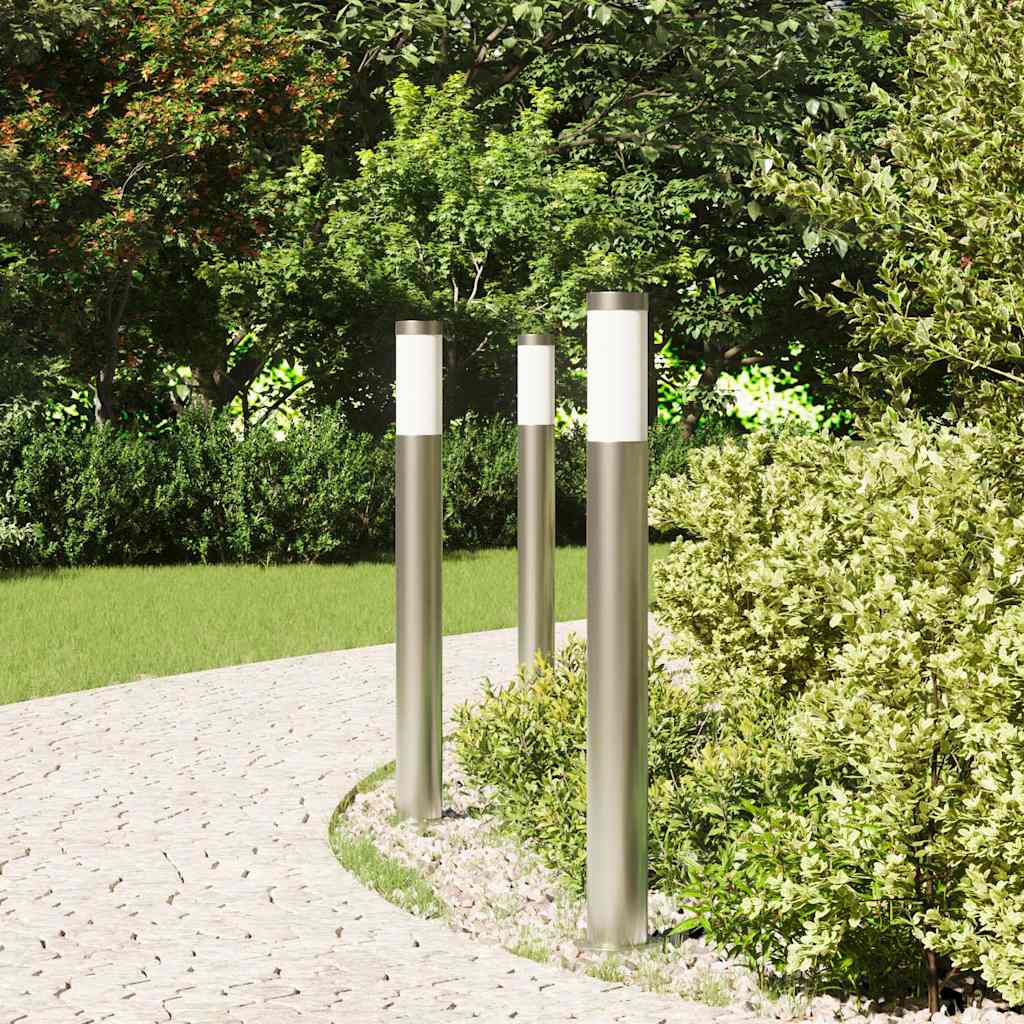 vidaXL Bollard Lights 3pcs 80 cm Stainless Steel IP44 3