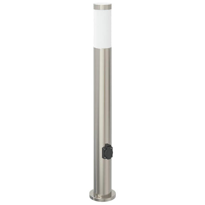 vidaXL Bollard Lights with Outlet 3pcs 80 cm Stainless Steel IP44 4