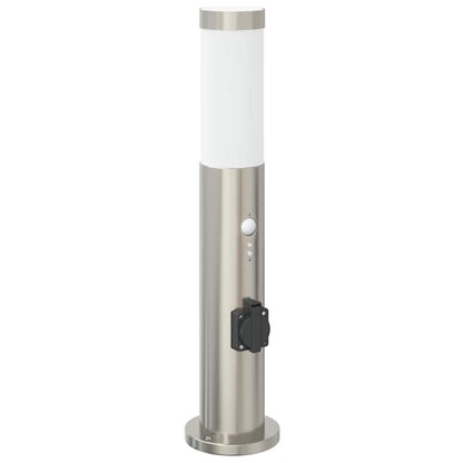 vidaXL Bollard Lights with Sensor&Outlet 3pcs 50 cm Stainless Steel IP44 4