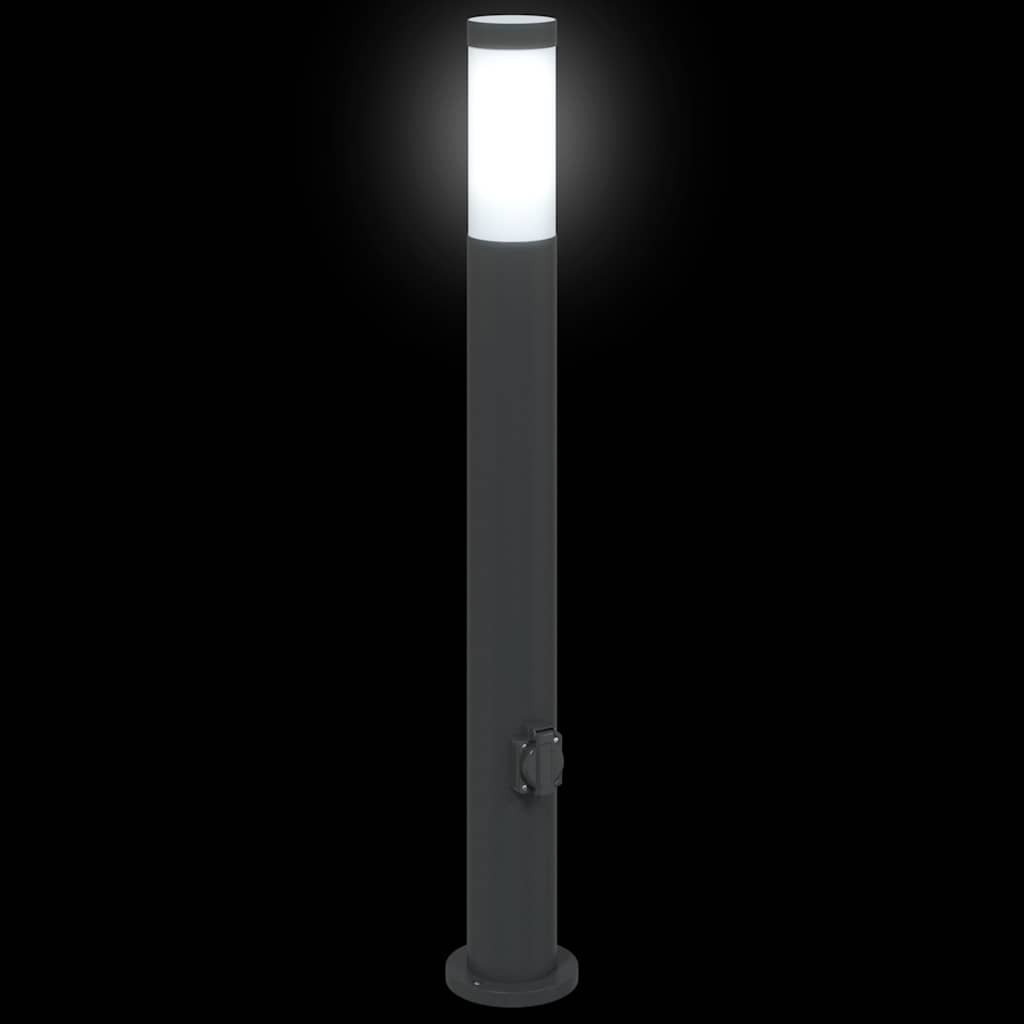 vidaXL Bollard Lights with Outlet 3pcs 80 cm Stainless Steel IP44 5