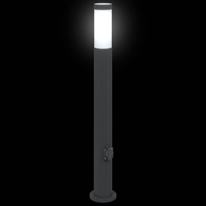 vidaXL Bollard Lights with Outlet 3pcs 80 cm Stainless Steel IP44 5