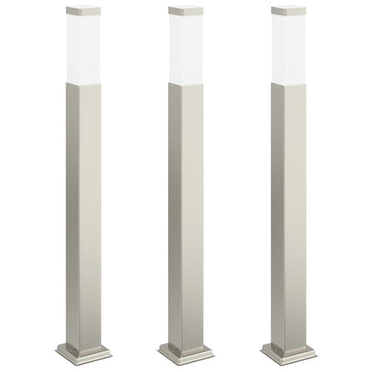 vidaXL Bollard Lights 3 pcs 80 cm Stainless Steel IP44 2