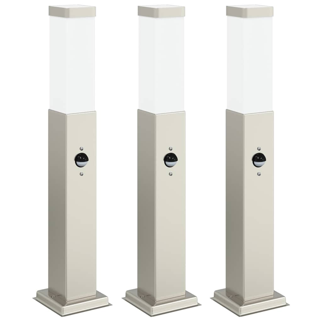 vidaXL Bollard Lights with Sensor 3 pcs 50 cm Stainless Steel IP44 2