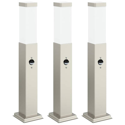 vidaXL Bollard Lights with Sensor 3 pcs 50 cm Stainless Steel IP44 2