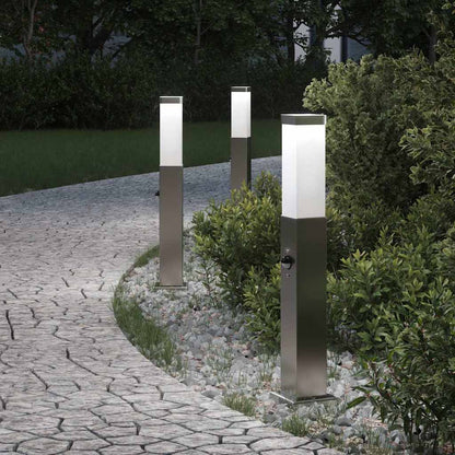 vidaXL Bollard Lights with Sensor 3 pcs 50 cm Stainless Steel IP44 1