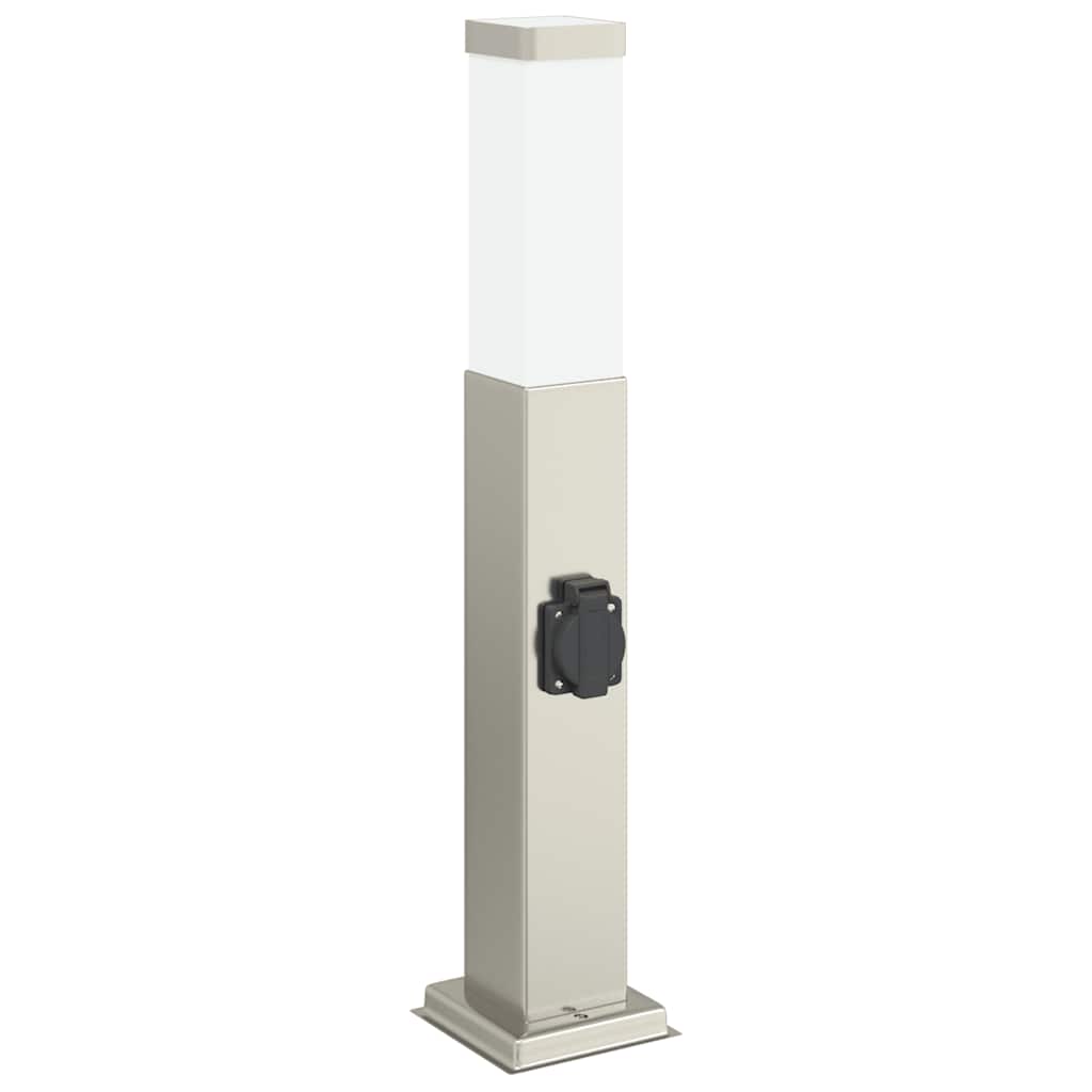 vidaXL Bollard Lights with Outlet 3 pcs 50 cm Stainless Steel IP44 4