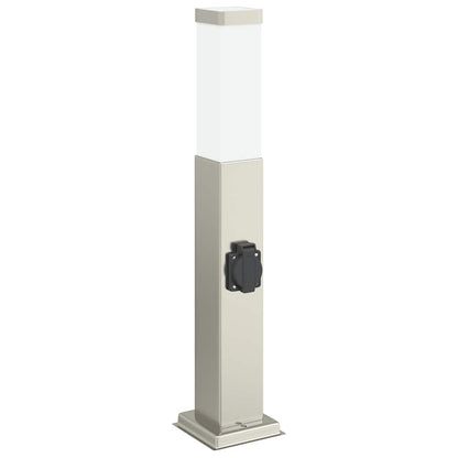 vidaXL Bollard Lights with Outlet 3 pcs 50 cm Stainless Steel IP44 4