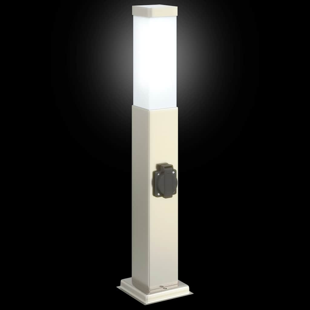 vidaXL Bollard Lights with Outlet 3 pcs 50 cm Stainless Steel IP44 5