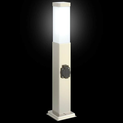 vidaXL Bollard Lights with Outlet 3 pcs 50 cm Stainless Steel IP44 5