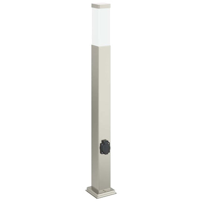 vidaXL Bollard Lights with Outlet 3 pcs 80 cm Stainless Steel IP44 4