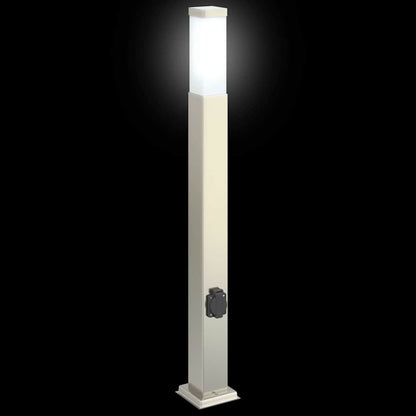 vidaXL Bollard Lights with Outlet 3 pcs 80 cm Stainless Steel IP44 5