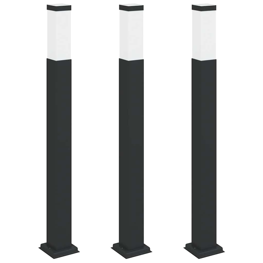 vidaXL Bollard Lights 3 pcs 80 cm Black IP44 2