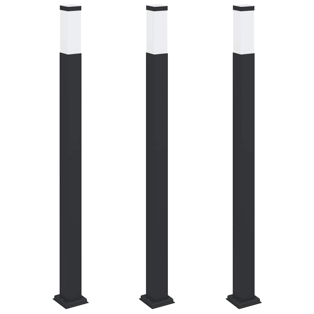vidaXL Bollard Lights 3 pcs 110 cm Black IP44 2