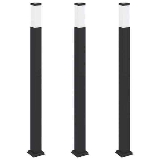 vidaXL Bollard Lights 3 pcs 110 cm Black IP44 2