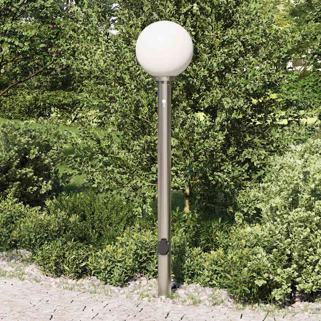 vidaXL Bollard Light with Sensor&Outlet 120 cm Stainless Steel IP44 3