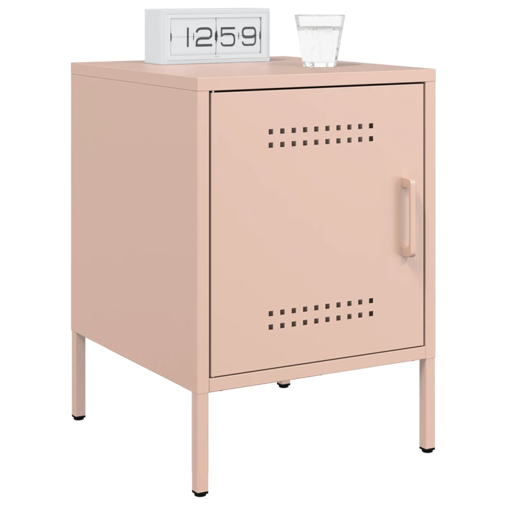 vidaXL Bedside Cabinets 2 pcs Pink 36x39x50.5 cm Steel 3
