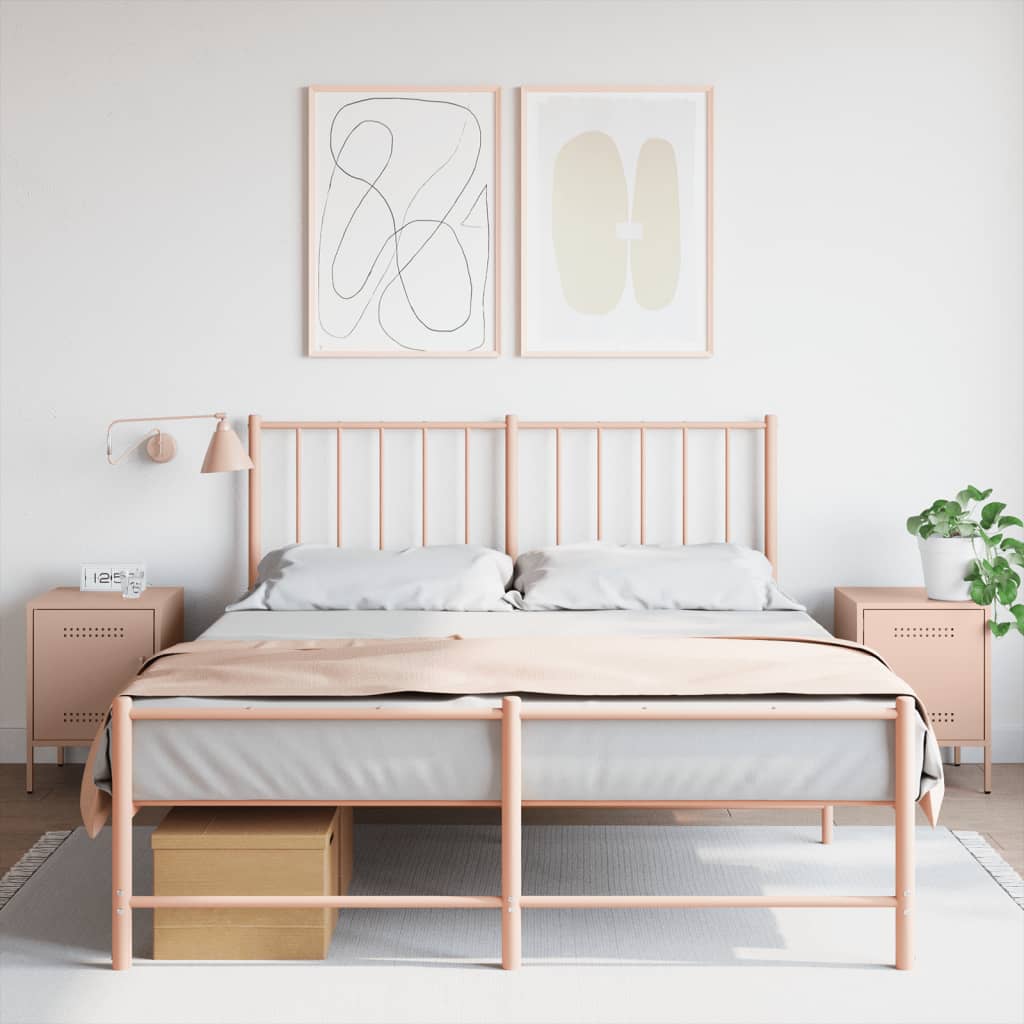 vidaXL Bedside Cabinets 2 pcs Pink 36x39x50.5 cm Steel 1