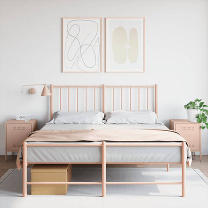 vidaXL Bedside Cabinets 2 pcs Pink 36x39x50.5 cm Steel 1