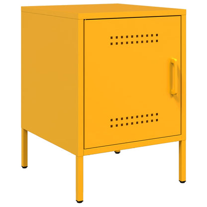 vidaXL Bedside Cabinets 2 pcs Mustard Yellow 36x39x50.5 cm Steel 5