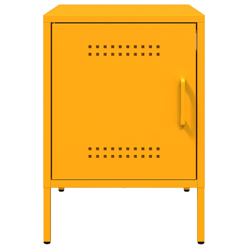 vidaXL Bedside Cabinets 2 pcs Mustard Yellow 36x39x50.5 cm Steel 6