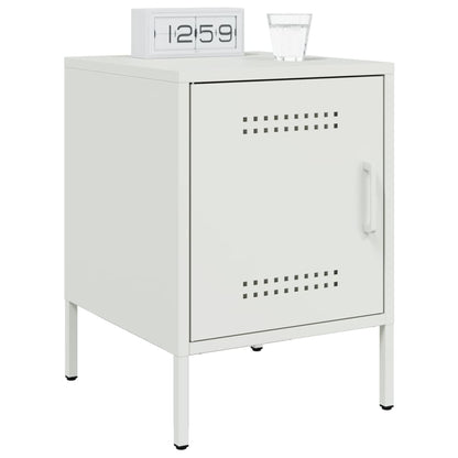 vidaXL Bedside Cabinets 2 pcs White 36x39x50.5 cm Steel 3