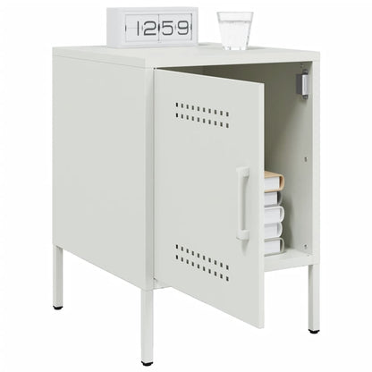 vidaXL Bedside Cabinets 2 pcs White 36x39x50.5 cm Steel 4