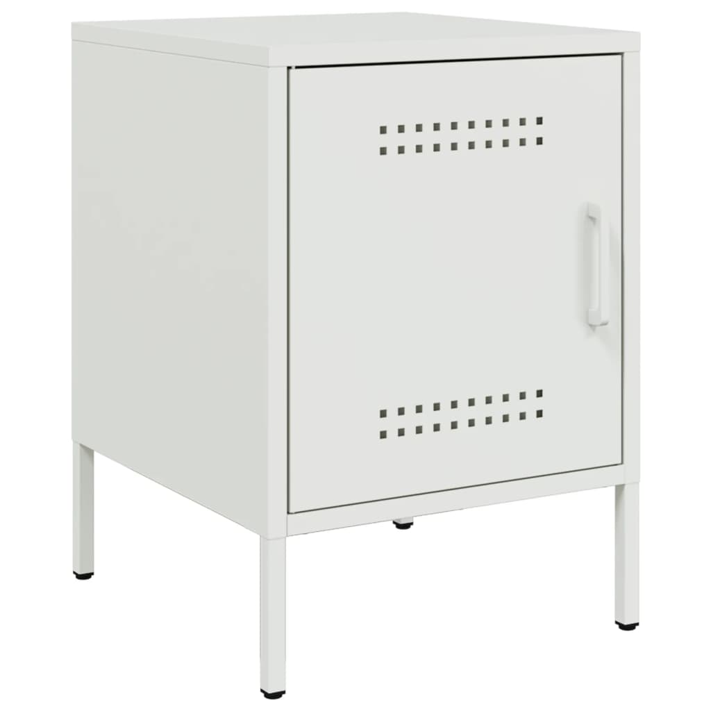 vidaXL Bedside Cabinets 2 pcs White 36x39x50.5 cm Steel 5