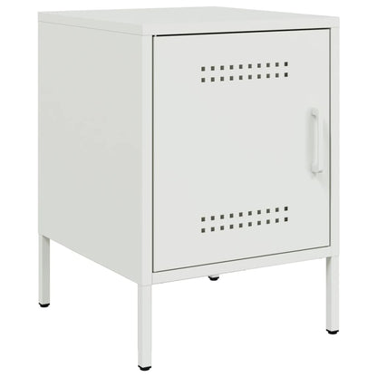 vidaXL Bedside Cabinets 2 pcs White 36x39x50.5 cm Steel 5