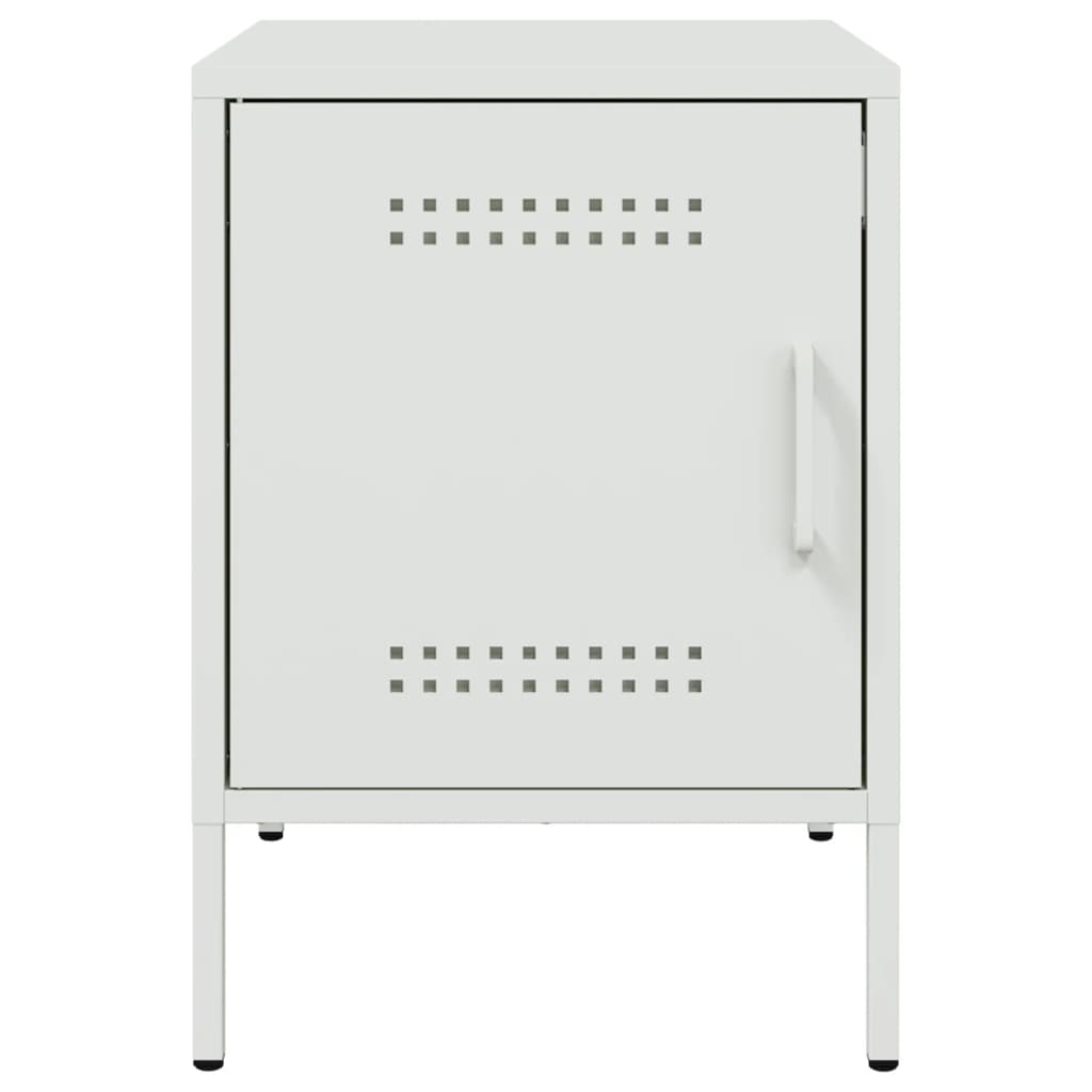 vidaXL Bedside Cabinets 2 pcs White 36x39x50.5 cm Steel 6