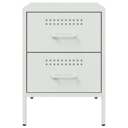 vidaXL Bedside Cabinet White 36x39x50.5 cm Steel 6
