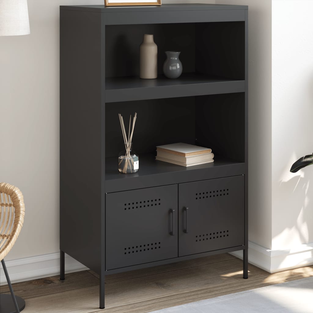 vidaXL Highboard Black 68x39x113 cm Steel 1