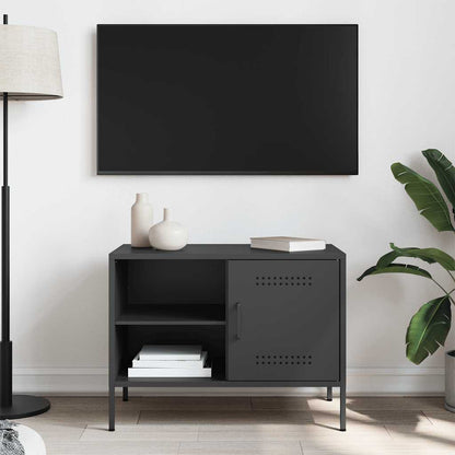 vidaXL TV Cabinet Black 68x39x50.5 cm Steel 3
