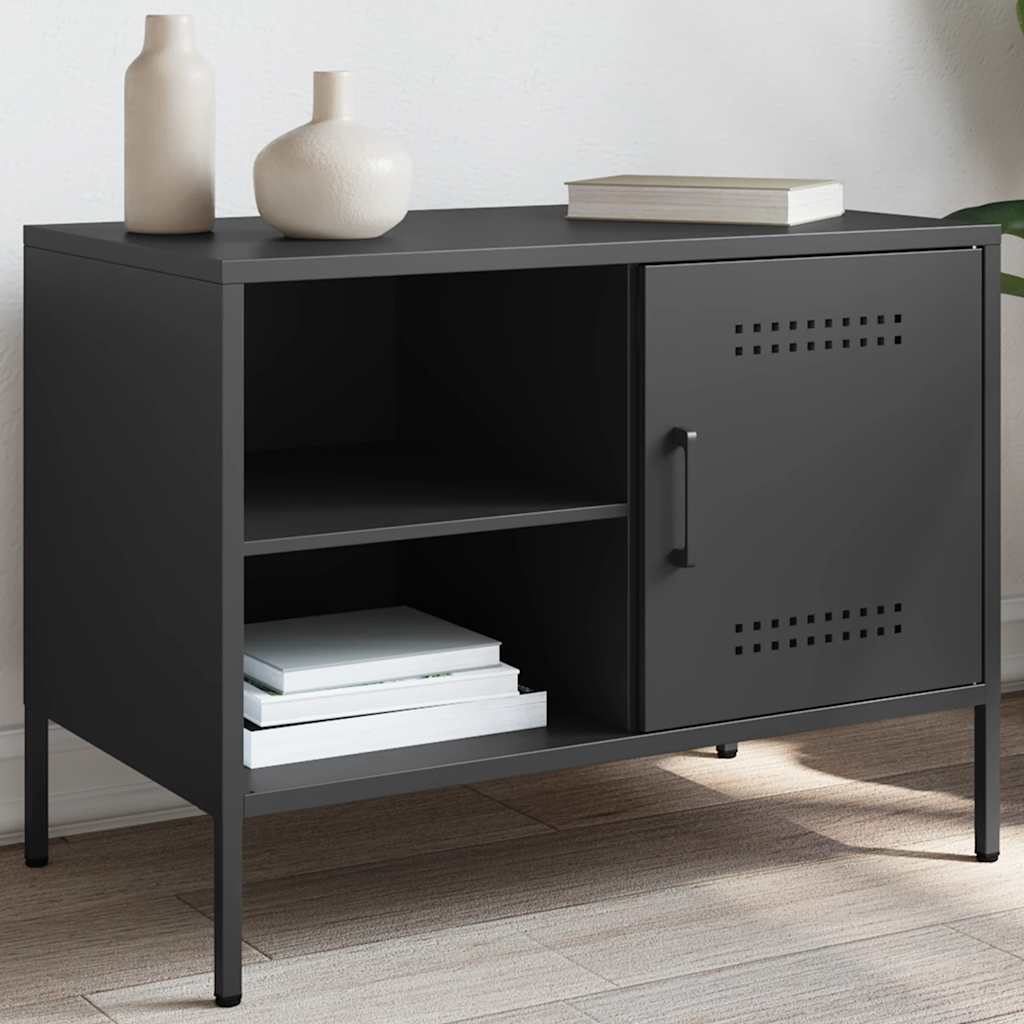 vidaXL TV Cabinet Black 68x39x50.5 cm Steel 1