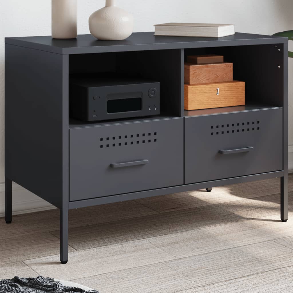 vidaXL TV Cabinet Anthracite 68x39x50.5 cm Steel 1