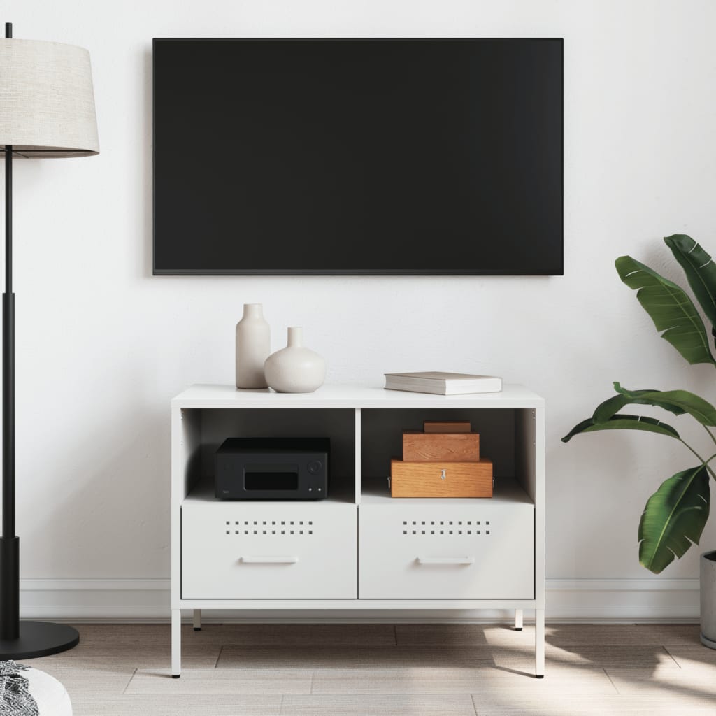 vidaXL TV Cabinet White 68x39x50.5 cm Steel 3