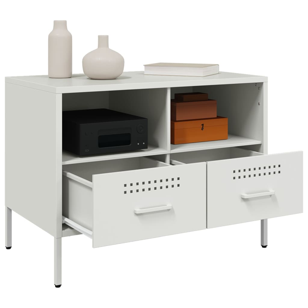 vidaXL TV Cabinet White 68x39x50.5 cm Steel 5