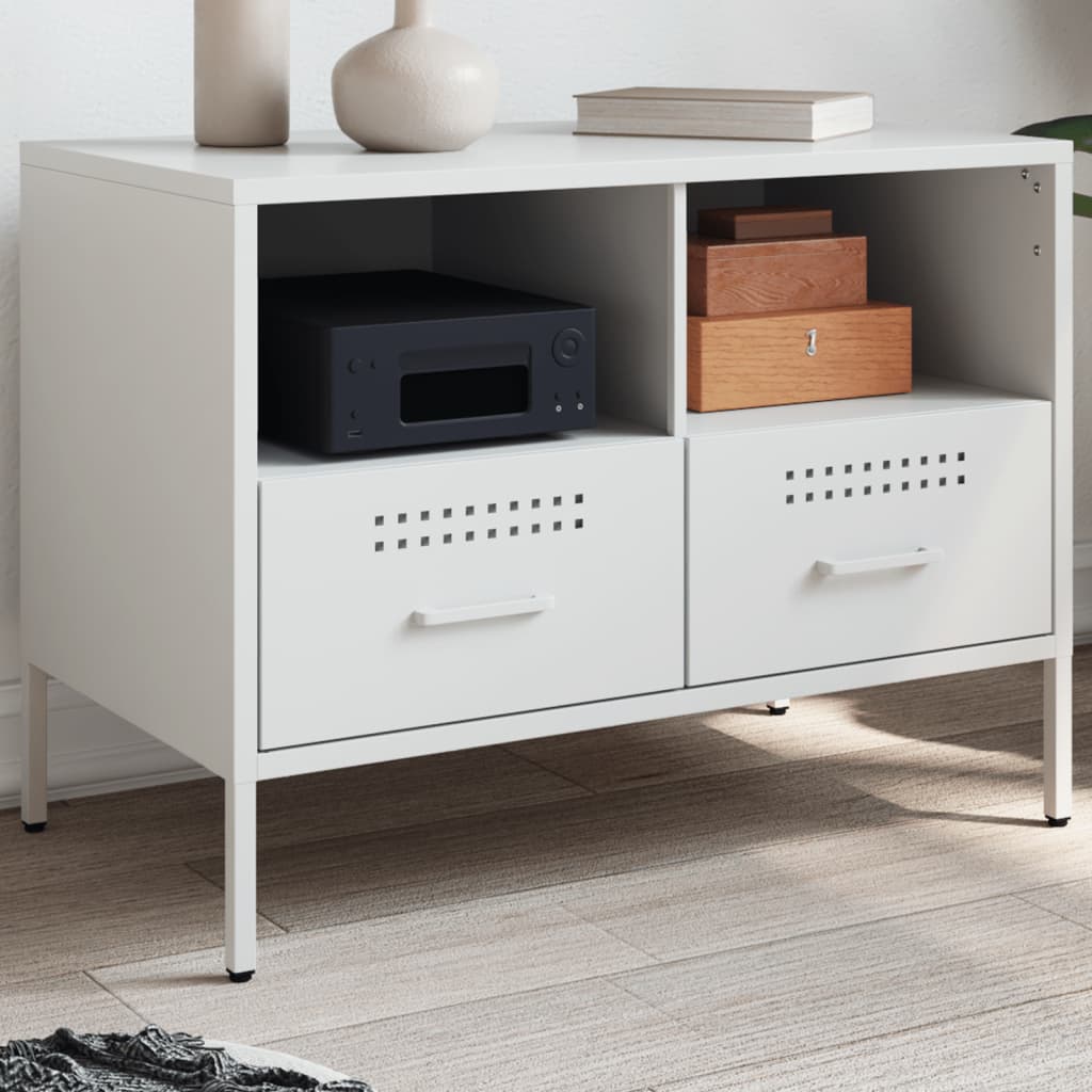 vidaXL TV Cabinet White 68x39x50.5 cm Steel 1