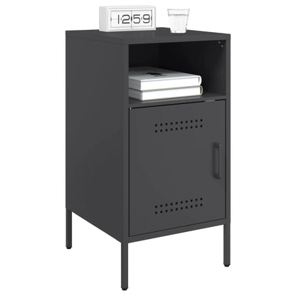 vidaXL Bedside Cabinet | Set of 2 | Black | Cold-rolled steel | Adjustable Feet 3