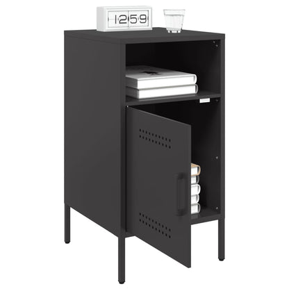 vidaXL Bedside Cabinet | Set of 2 | Black | Cold-rolled steel | Adjustable Feet 4