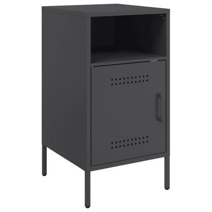 vidaXL Bedside Cabinet | Set of 2 | Black | Cold-rolled steel | Adjustable Feet 5
